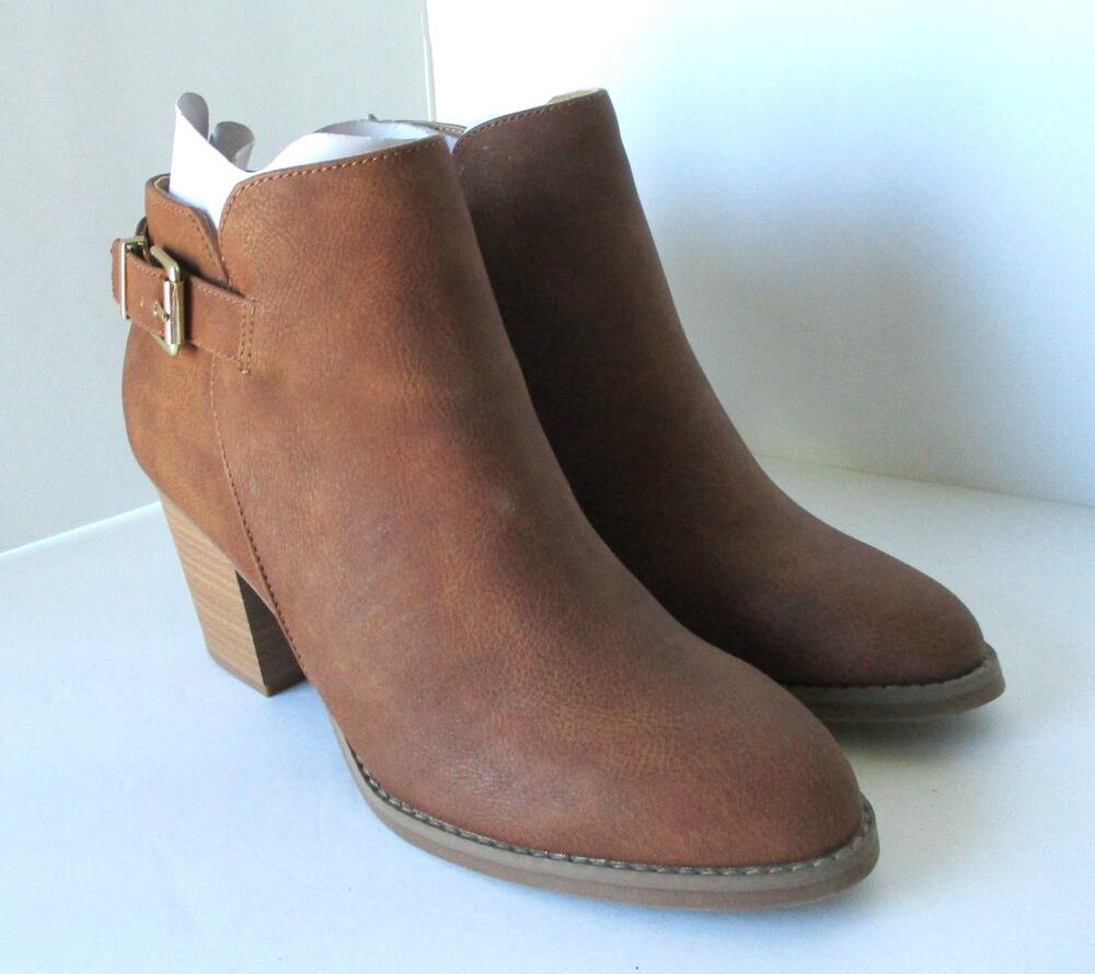 Express Women's Brown Side Zip Ankle Boots High Heel NWT Size 8M